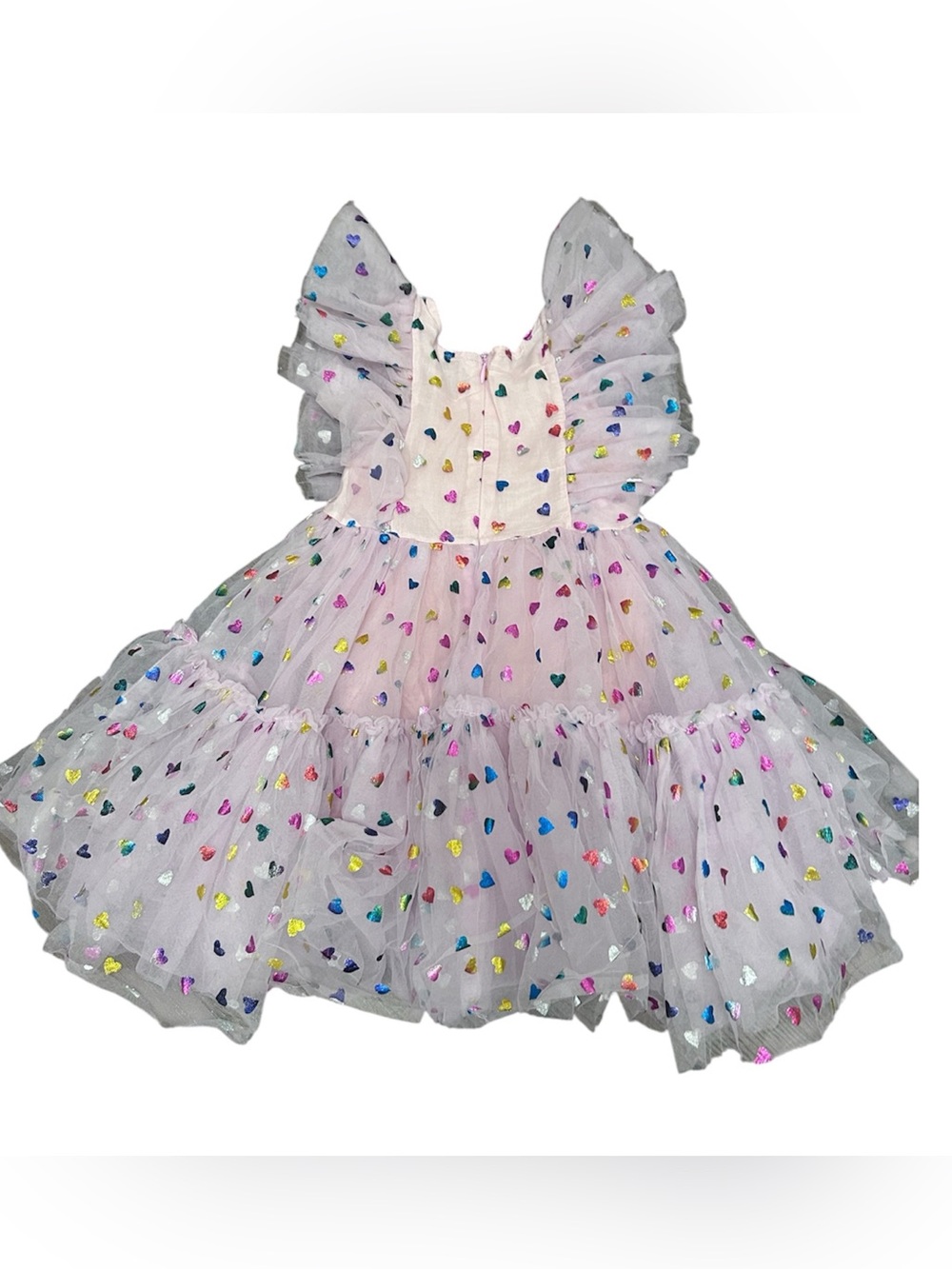 Lola + The Boys Pink Tulle Heart Confetti Dress 4 - Picture 3 of 4